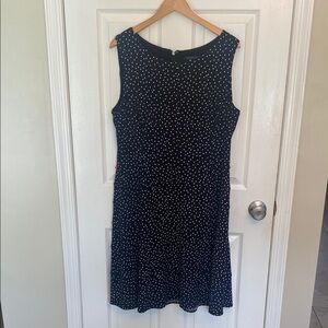 Tommy Hilfiger Black and White Peplum Midi Dress